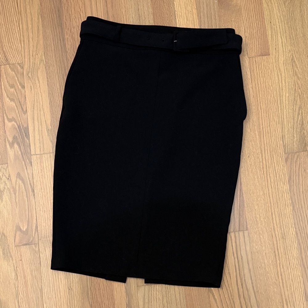 Rachel Zoe Black Belted Pencil Skirt